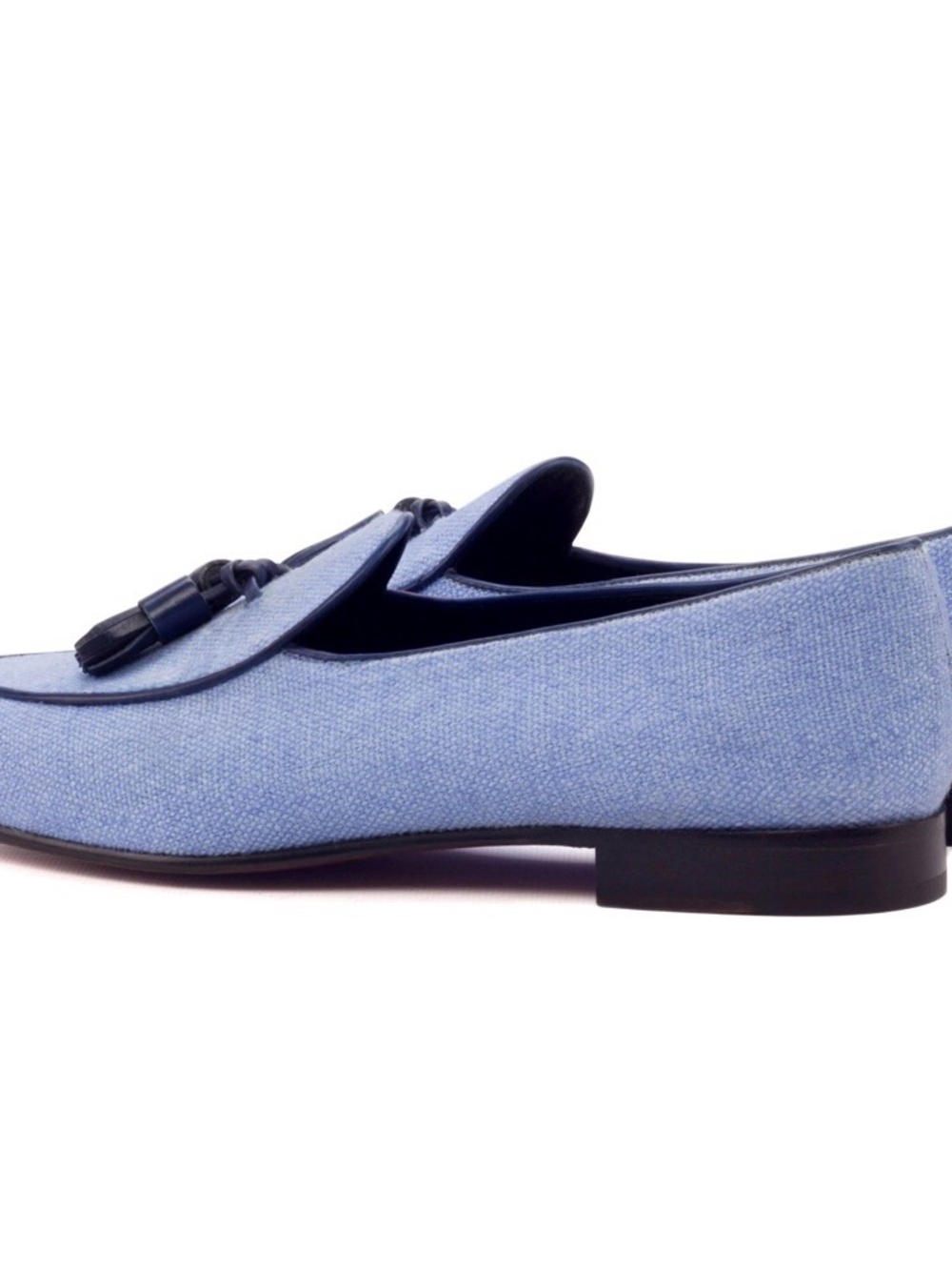 Men's Light Blue Tassel Slip-On Loafers